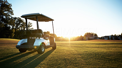 The golf cart prowls its natural habitat
