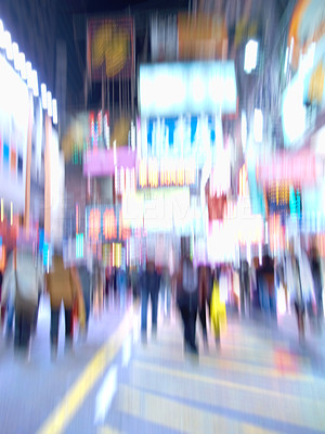 Motion blurred city life