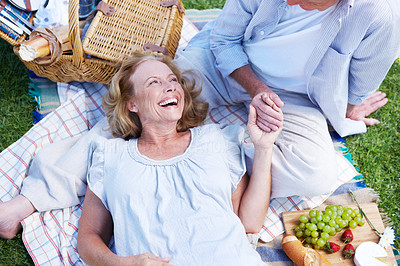 Laughing during a summer\'s picnic