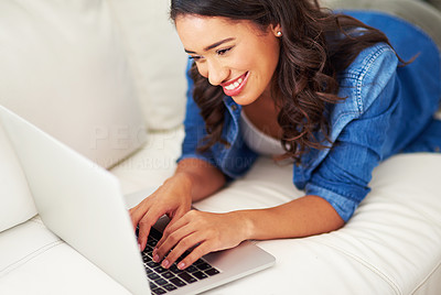 Typing up a new article for her blog