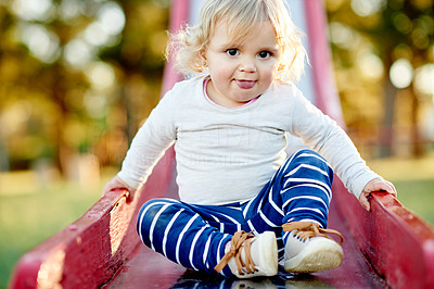 Such a sweetie on the slide