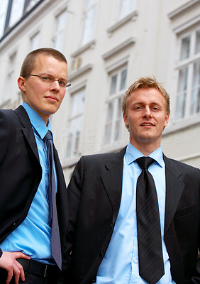 Two business trainees in a European City (Aarhus)