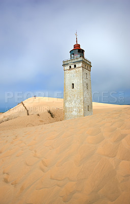 Lighthouse in desert by the sea - Jutland, Denmark