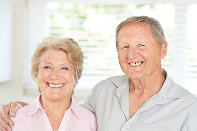 Portrait of lovely mature couple smiling together