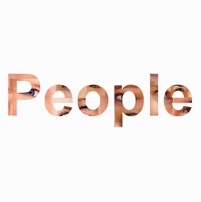 Word people formed by several people eyes