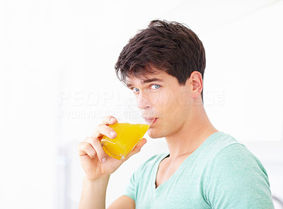 Enjoying some fresh orange juice