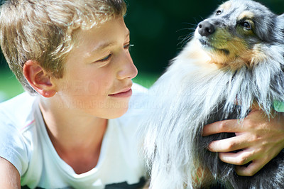The bond between boy and dog