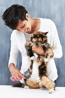She\'s a doting cat owner