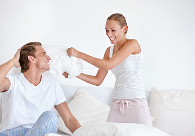 Enjoying a pillow fight