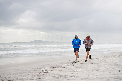 Morning run on the beach with a friend