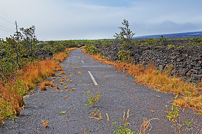 Dead road because of volcano eroption - The Island of Hawaii, Hawaii