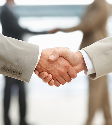 Agreement: Business handshake between two men