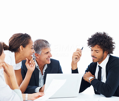 Successful business team discussing over a meeting