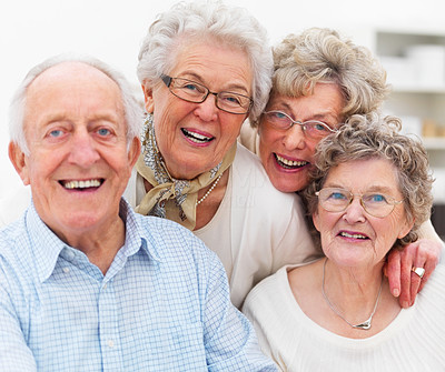 Portrait of older people smiling happily