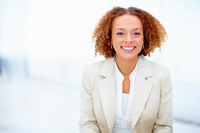 Beautiful brunette business woman smiling