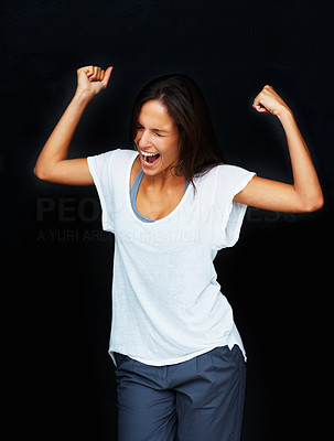 Woman showing extreme excitement