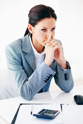 Business woman in deep thought
