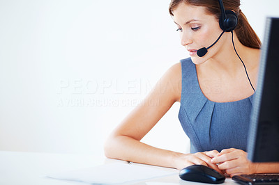 Operator giving information to customer