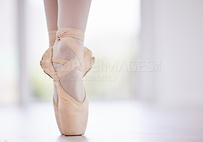 Buy stock photo Shot of a ballet dancer's pointe shoes
