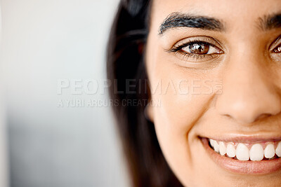 Buy stock photo Shot of a young woman in a dentists office